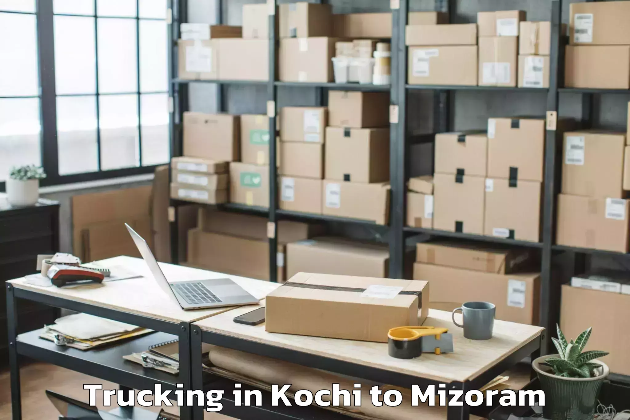 Book Kochi to Thenzawl Trucking Online